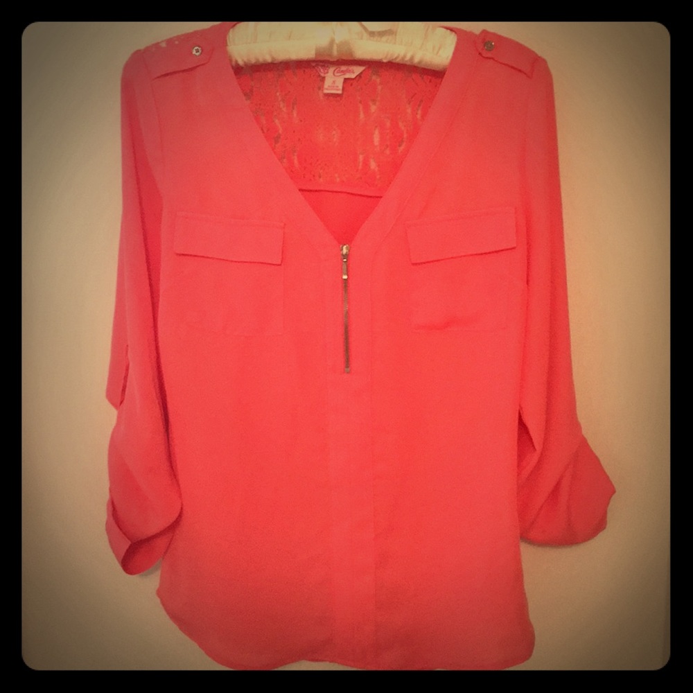 Coral blouse, Size Small, Candies